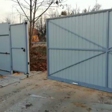 Механические откатные ворота на сваях 3000x2000